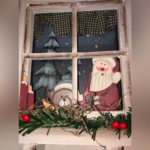 Christmas wood Picture ACCENT PIECE EUC - Picture 2 of 7